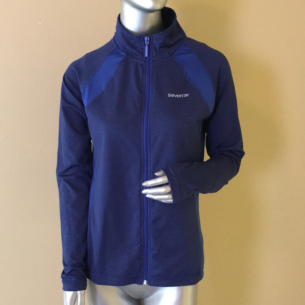 SEVEN7 | Striped Athletic Full Zip Yoga Jacket